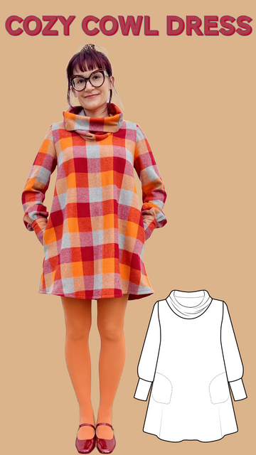 Cozy Cowl Dress PDF Sewing Pattern